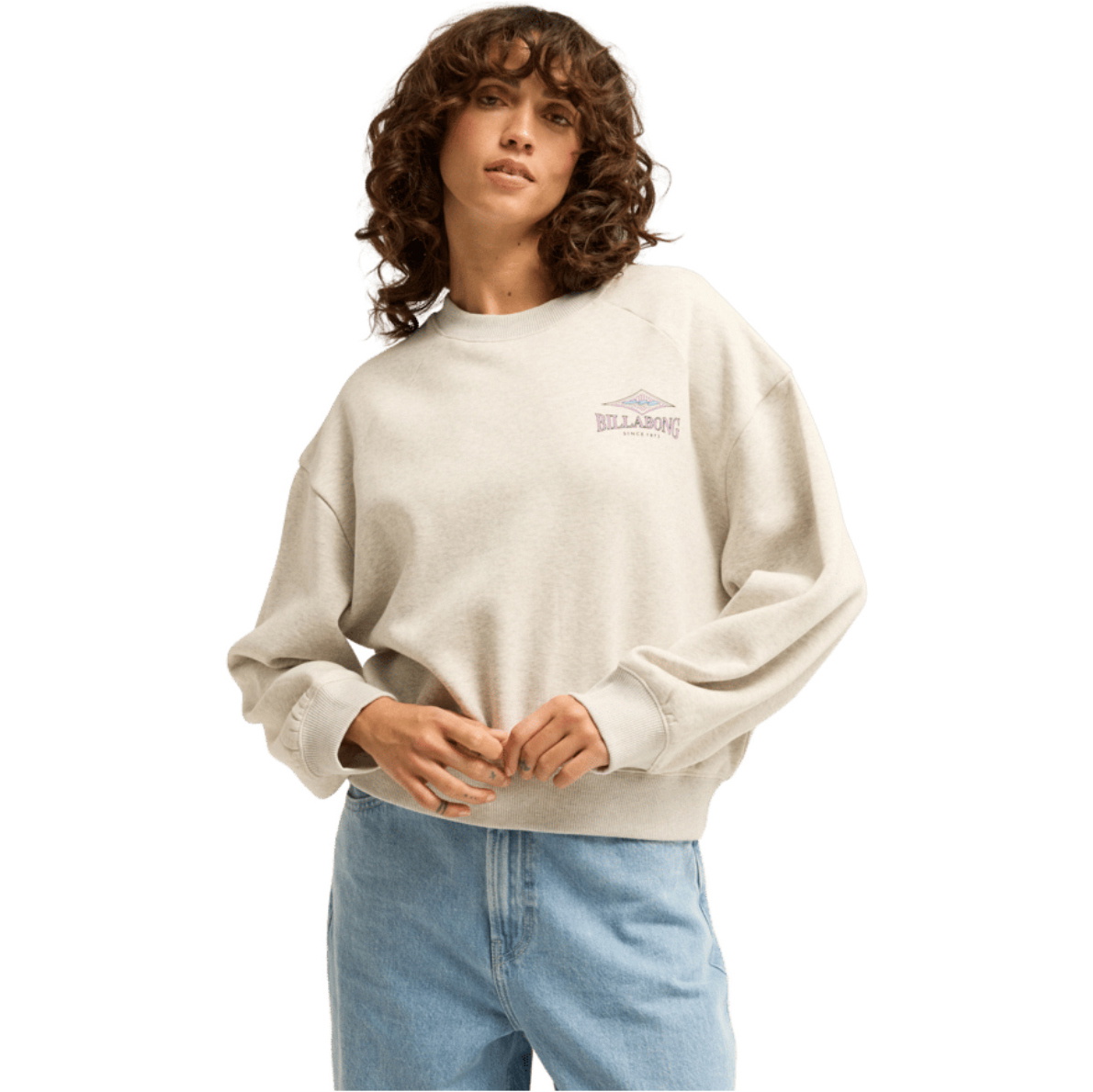 2026 Billabong Womens Heritage Crew Sweatshirt EBJSF00203 - Grey Heather